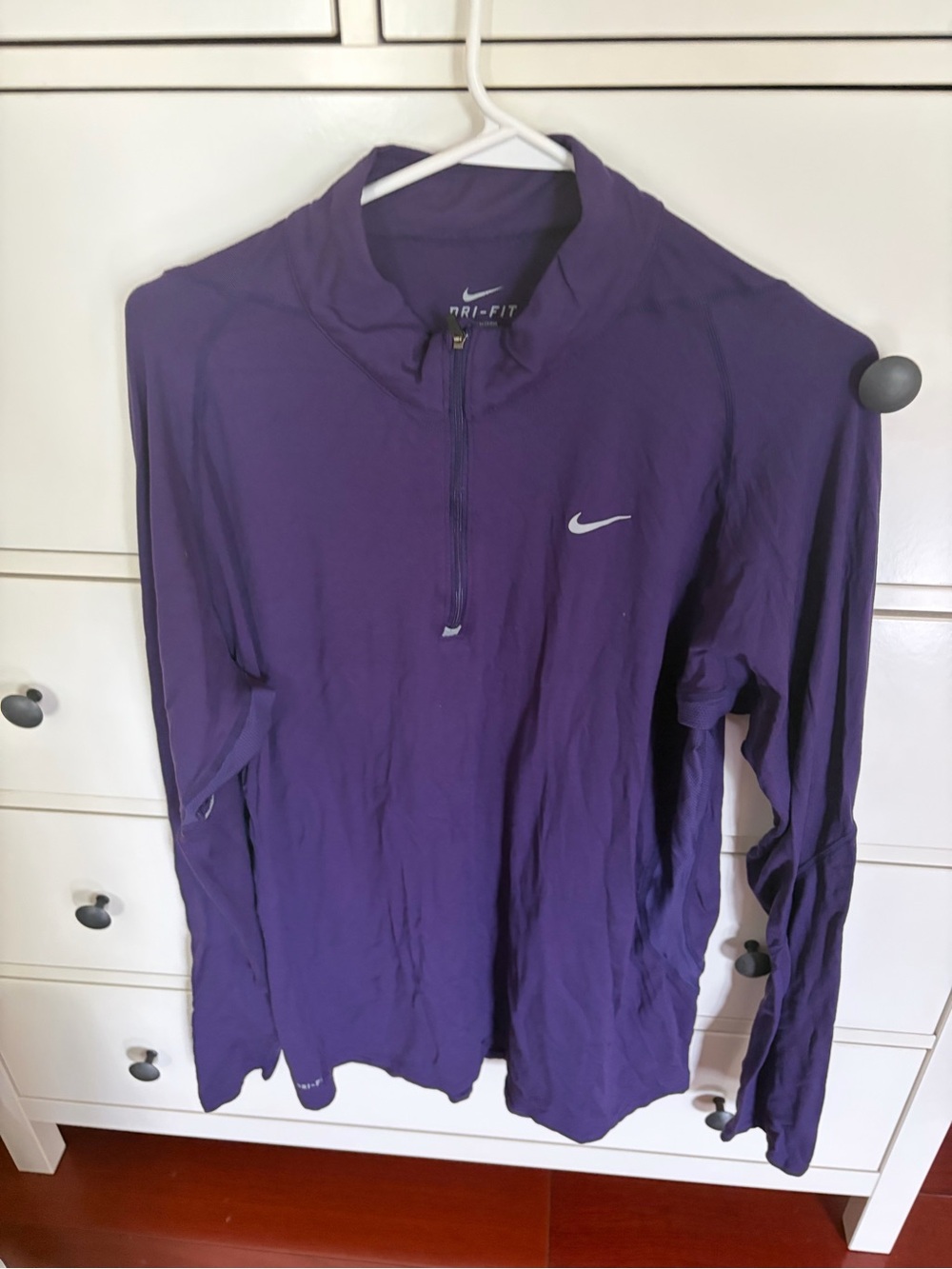 Nike Purple Dri-FIT Half-Zip Long Sleeve Top